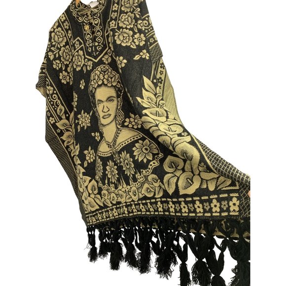 Mexicana Artilana Frida Poncho Jurongo Gaban Cape Cover NWOT 6485 OS - Picture 7 of 9